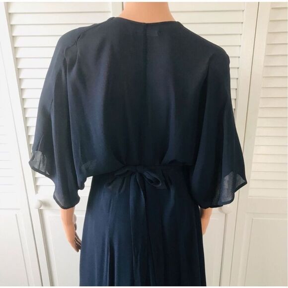 REFORMATION Navy Blue Winslow Maxi Wrap Dress Size XS - Picture 11 of 16